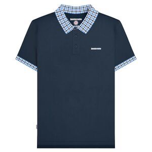 Lambretta Mens SS25 Gingham Polo Shirt / Navy